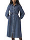 Rochie de vară Maxi Rochie-cămașă din denim Celestial Blue