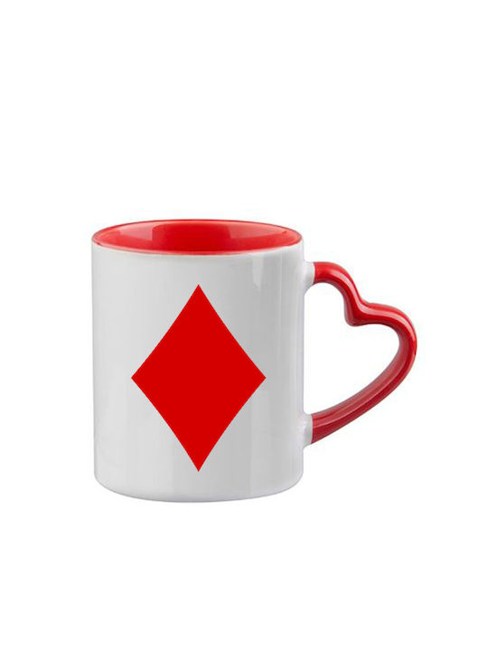Tasse Alice Rote Henkel Herz Innenraum