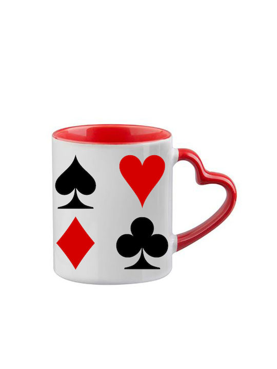 Tasse Alice Rote Henkel Herz Innenraum