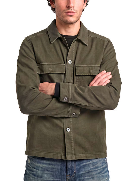 G-Star Raw Long Sleeve Denim Overshirt in Regular Fit Khaki