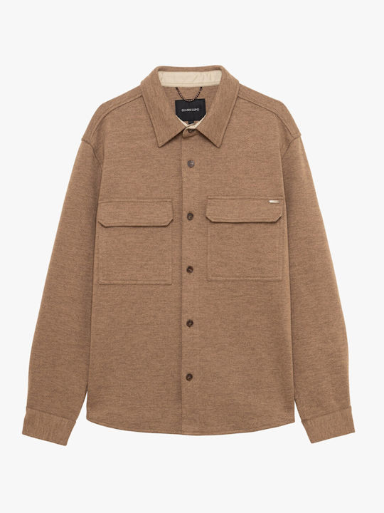 Langärmeliges Overshirt in Normale Passform Kaffee