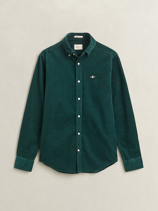 Long Sleeve Corduroy Shirt Green