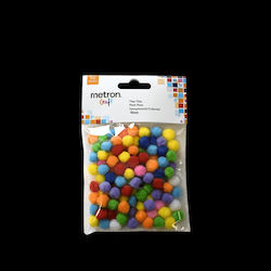 Metron Craft Πομ Πομ Blister 100 Τεμαχια 1.5cm Ασσορτι 12 Τεμαχια