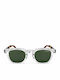 Unisex Γυαλιά Ηλίου με Κοκκάλινο Σκελετό Clear / Dark Green