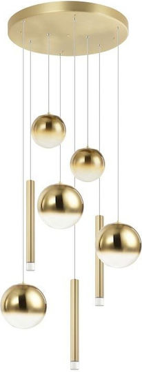 Zambelis Lights Goldene LED-Pendelleuchte mit Warmweißem Licht 70 cm