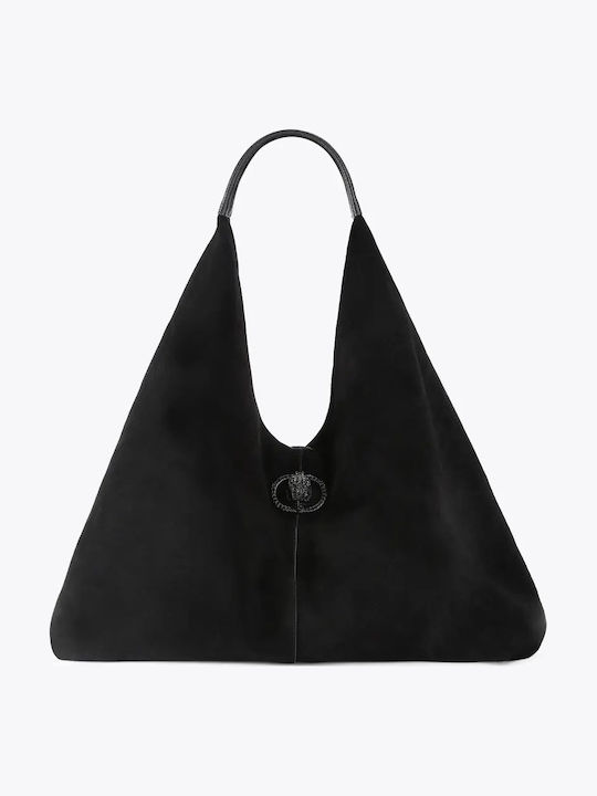 Chelsea Γυναικεία Hobo Τσάντα Suede Μαύρη