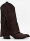 Wildleder Damenstiefel Cowboy Braun