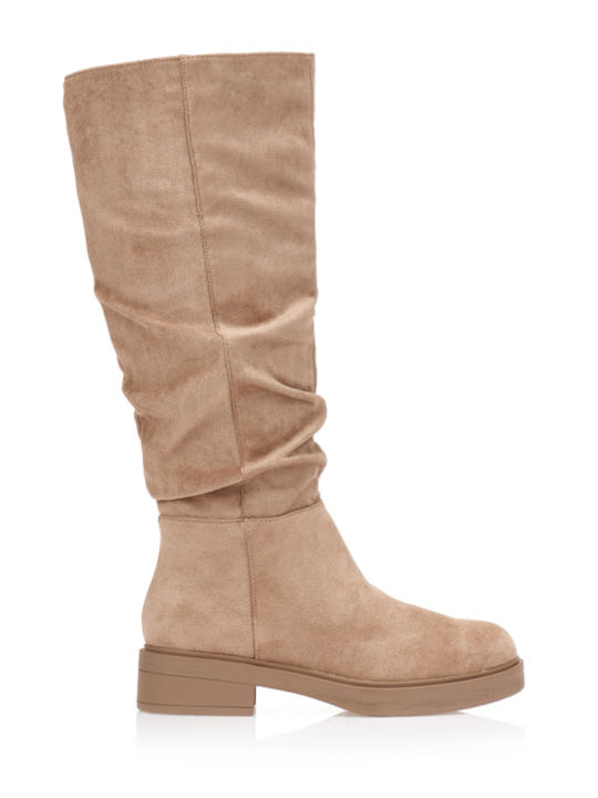 Tsoukalas Wildleder Damenstiefel Braun