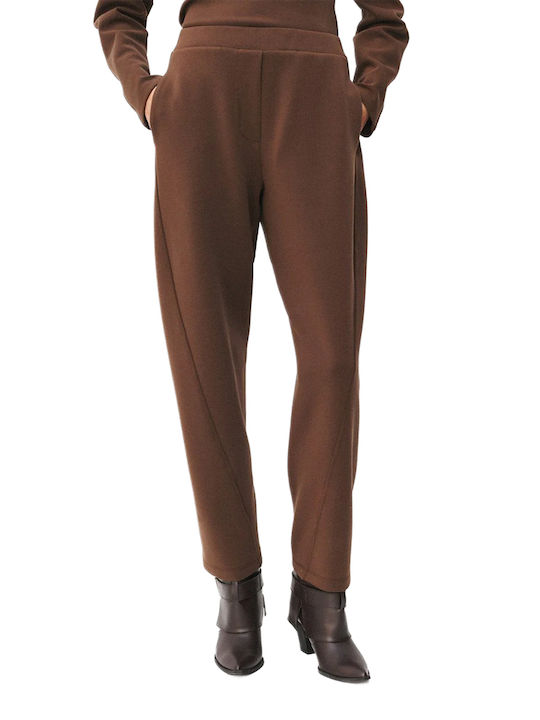 Access Women's High Rise Fabric Trousers in Carrot Fit Coffee