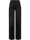 Pantaloni Dama Catifea Raiata Negru
