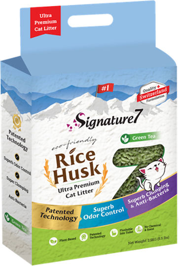 Signature7 Nisip pentru pisici cu miros de Ceai verde 7lt