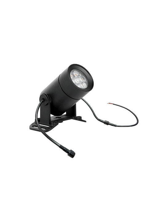 Zambelis Lights LED Floor Spot 5W With Warm White Light IP65 Black