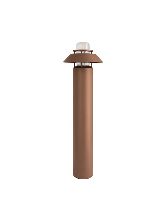 Zambelis Lights LED Small Post Outdoor Floor Lamp 13W with Warm White Light IP54 Brown