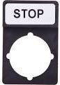 Placă Etichetă Stop Spamel 44x30mm Neagră Dreptunghiulară St22-1901p03