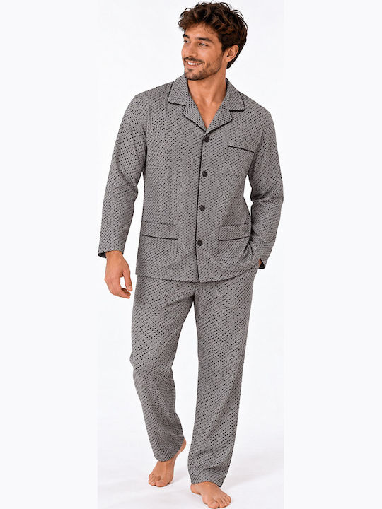 Comfort Χειμερινή Ανδρική Πιτζάμα Γκρι Comfort Χειμερινή Ανδρική Πιτζάμα Γκρι