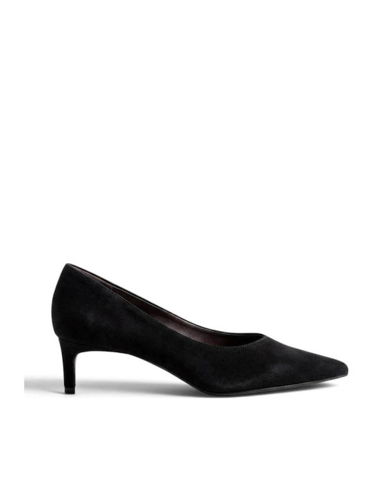 Wildleder Spitze Zehe Pumps Schwarz