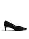Wildleder Spitze Zehe Pumps Schwarz