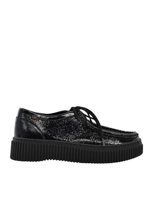 Ragazza Leather Women's Boat Shoes in Black Colour