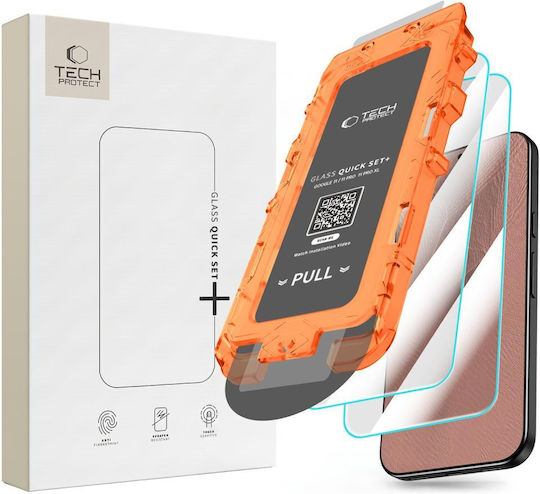 Закалено стъкло Tech-Protect Quick Set+ 2 броя Google Pixel 9 9 Pro 10 10 Pro 11 11 Pro Прозрачно 5906302343447