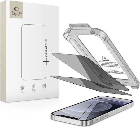 Hofi Tech-Protect Quick Set Spy+ Folie Protectie Telefon Privacy Iphone 12/12 Pro 2 Bucăți