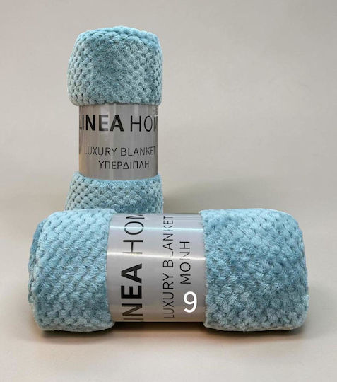 Linea Home Odeon Velvet Single Blanket 160x220cm Turquoise