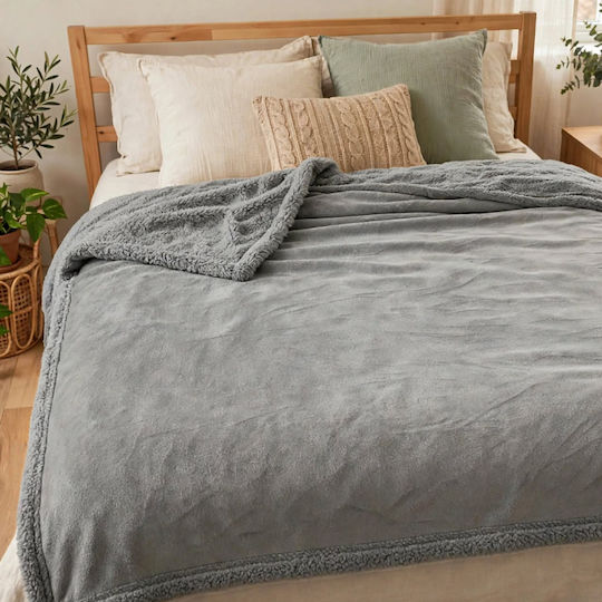 Go Smart Home Одеяло Sherpa ПолуДвойно 190x210см Сив