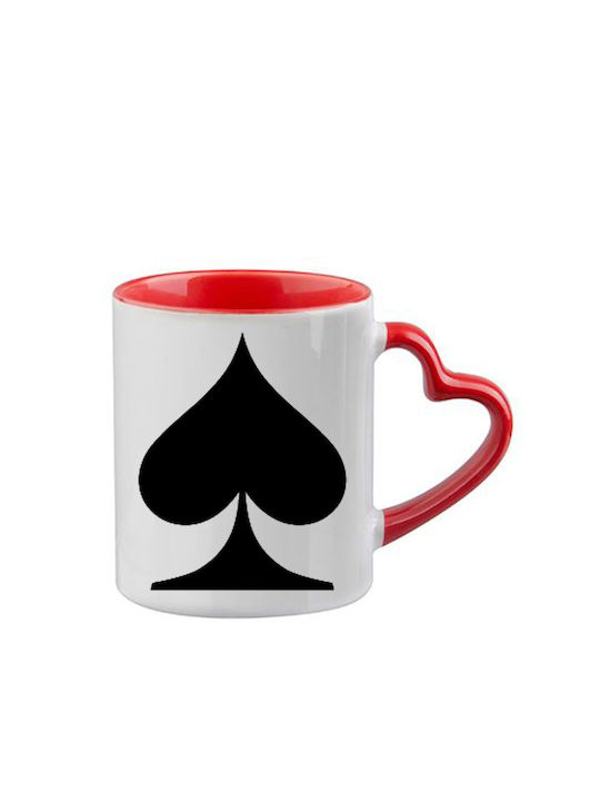 Tasse Alice Rote Henkel Herz Innenraum