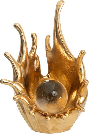 Polyester Achivada Goldene Glasball Weißer Kugel 14x14x22,5cm