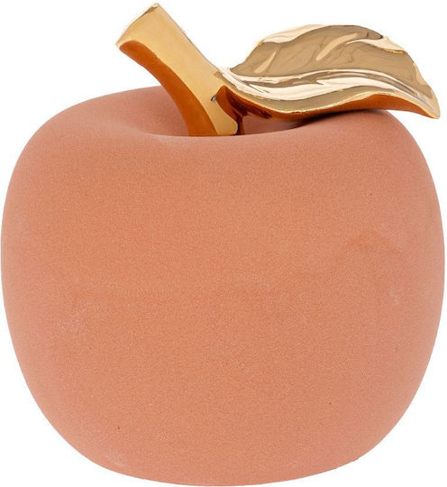 Bordeaux Keramik Apfel Gold Blatt Tischdekoration F14x16cm