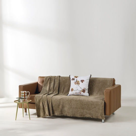 Kentia Remy Sofa Throw for 2 Seater Sofa Chenille 180x250cm Beige