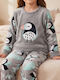Happy Touch Kinder-Nachtwäsche Winter Fleece Grau