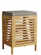 Songmics Coș de rufe Bamboo 40lt cu capac 35x35x53cm
