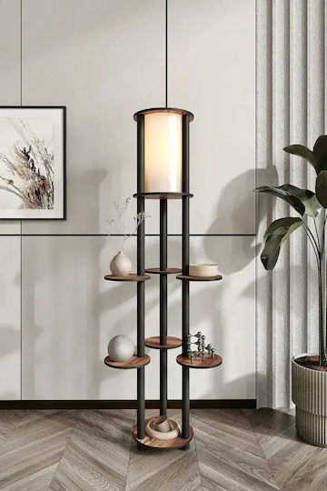 SteweHome Lampadar de Podea H140 cm Negru