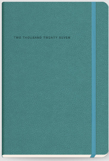 The Writing Fields Softline Daily Agenda B5 2027 Petrol Blue Leather 17x25cm