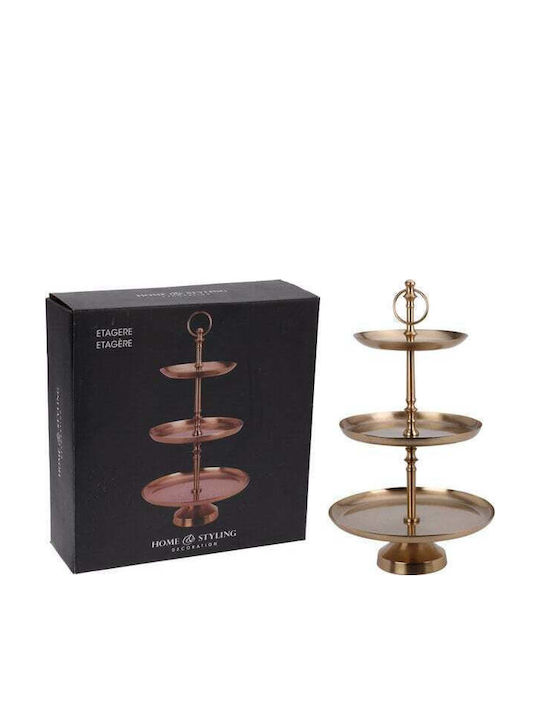 Koopman Metallic Tiered Appetizer Stand Gold Ø30cm
