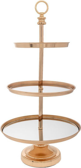 Iliadis Glas Etagere 3 Etagen Gold Ø30cm