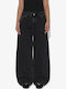 Damen Jeans Hosen in Baggy Bein Stil Schwarz