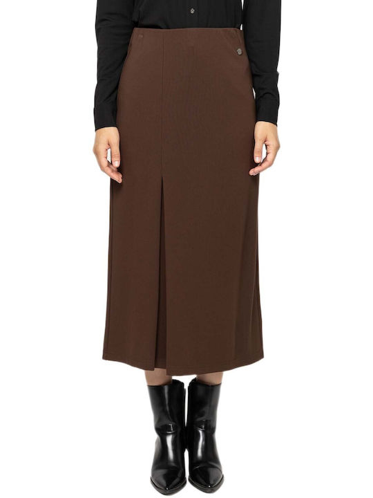 Heavy Tools Midi Skirt Brown