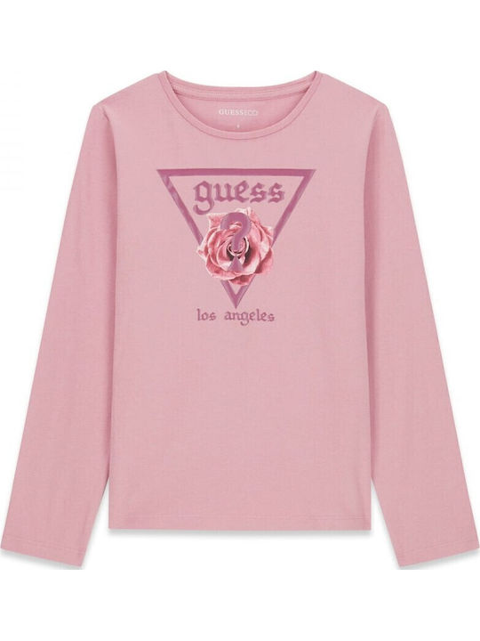 Guess Παιδική Μπλούζα Μακρυμάνικη Dusty Rose Du...