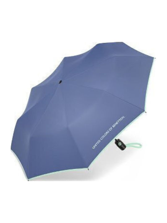Benetton Automatischer Kompakter Regenschirm Blau