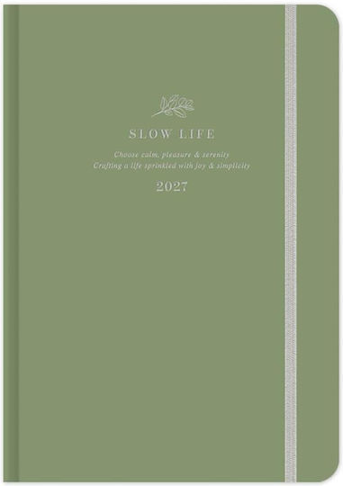 adBook Slow Life Дневен Дневник B6 2027 Зелен 12x17εκ.