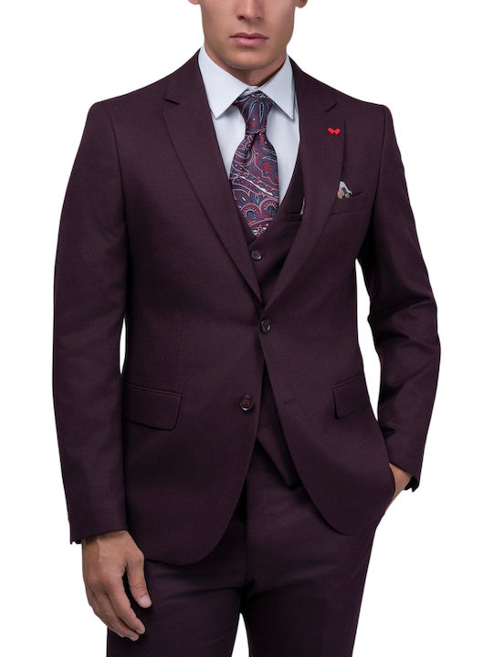 Costum bărbătesc Burgundy