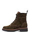 Leder Damen Stiefeletten Khaki