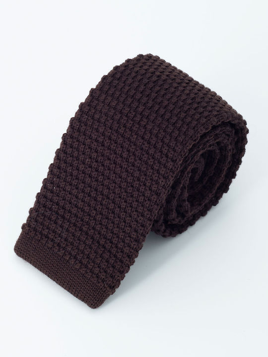 Aristoteli Bitsiani Herren Krawatte Seide Gestrickt in Braun Farbe