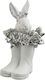 Polyester White Silver Rabbit Boot 10.5x10.5x19cm
