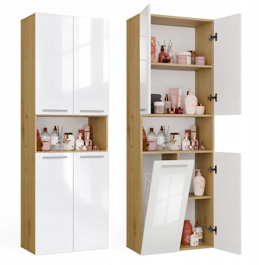 Topeshop Nel Badezimmer-Säulenschrank Boden Eiche Topeshop Nel Badezimmer-Säulenschrank Boden Eiche