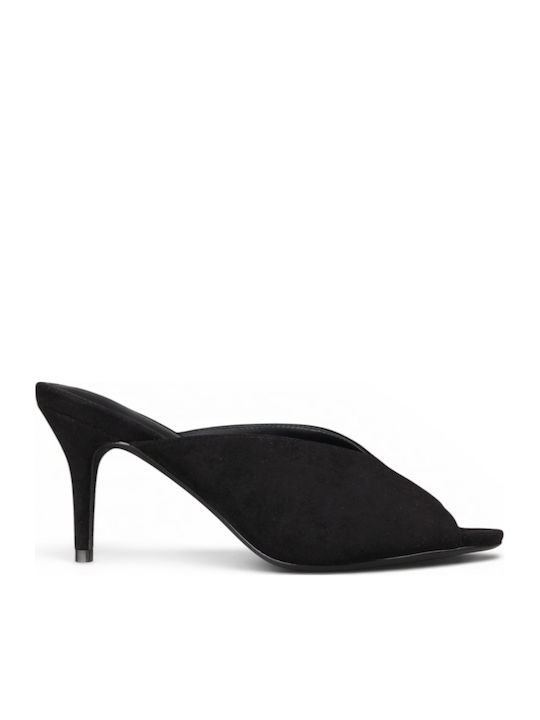 Damen Pantoletten mit Absatz in Schwarz Farbe