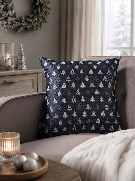 Teoran Christmas Decorative Square Blue Pillow ...