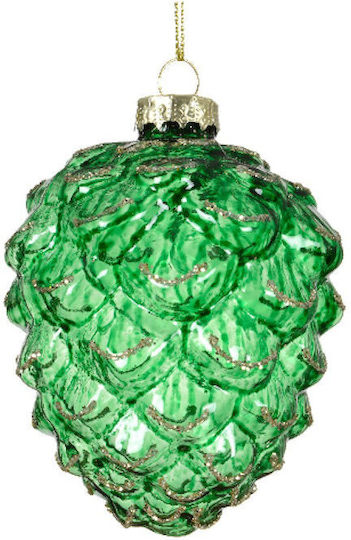 Glass Green Pine Nut Ornament 7.8x9.5cm