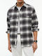Kids Checked Long-sleeved Shirt Grey